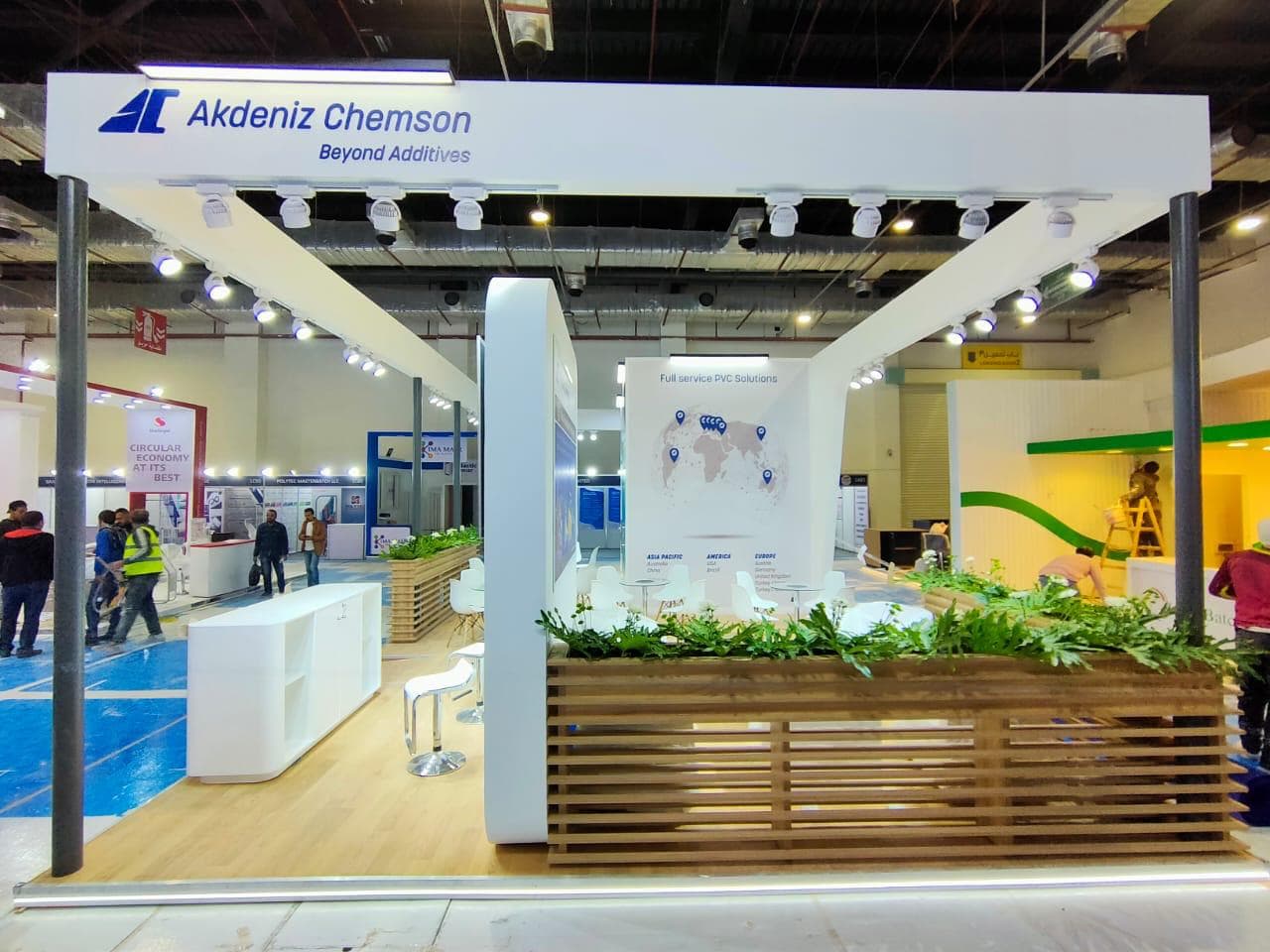 Wall-mounted product screen display, Equal's stand for Akdeniz Chemson