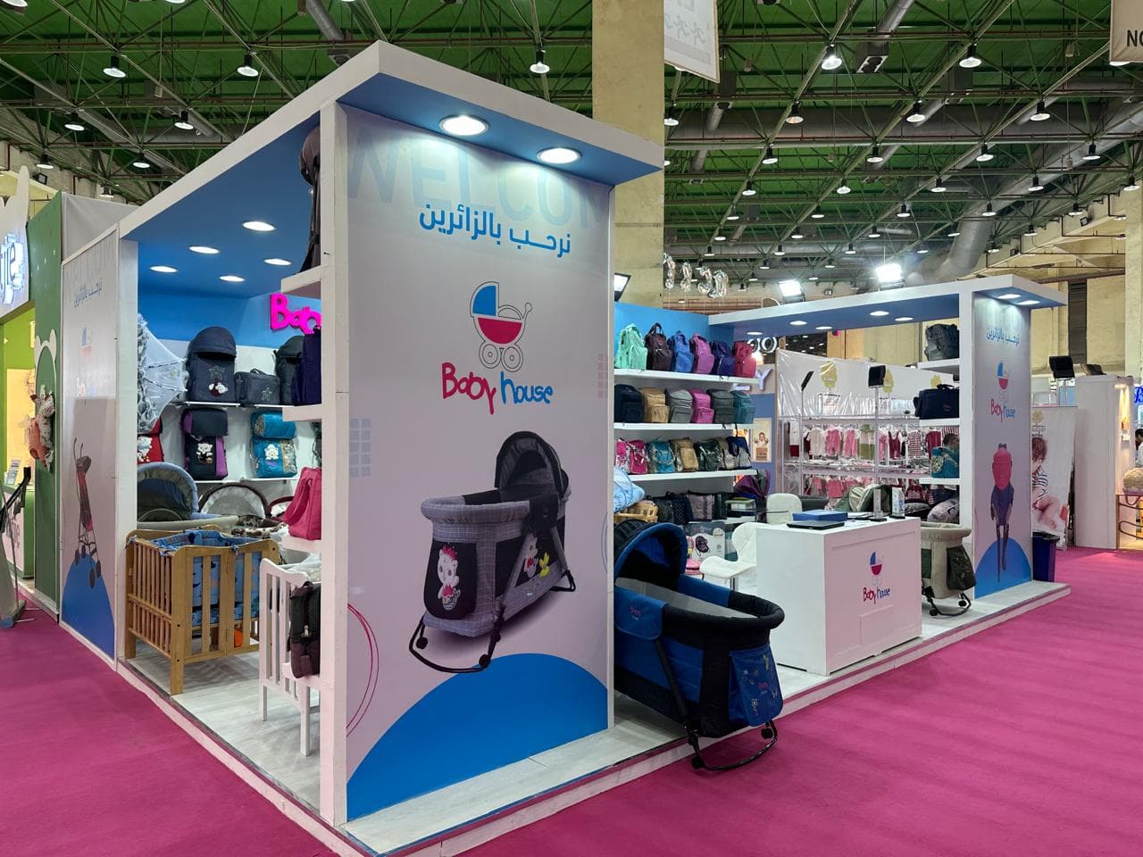 Open shelving, product-dense display, Equal's stand for Baby House
