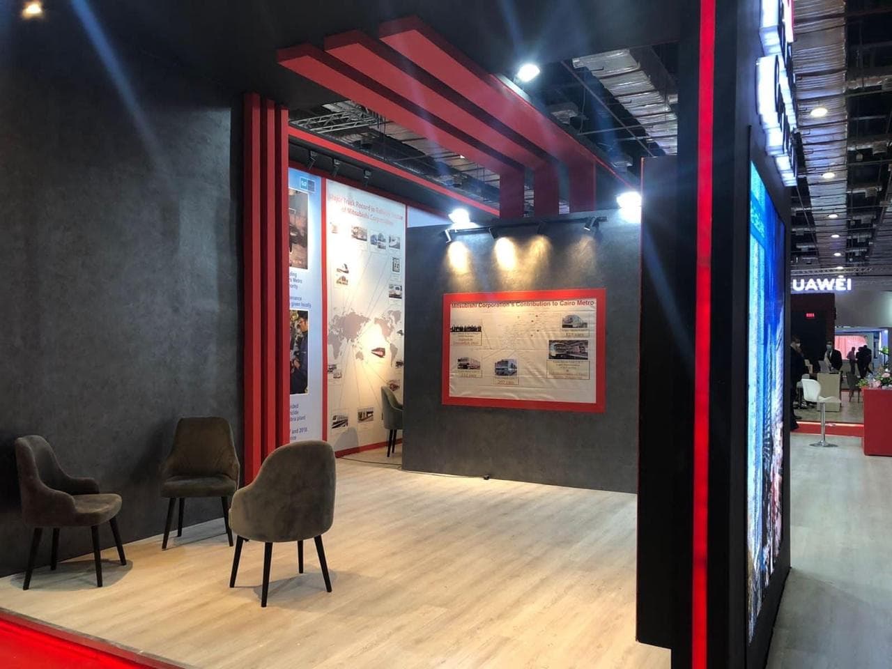 Stand elevation, full view, Equal's stand for Mitsubishi Corporation